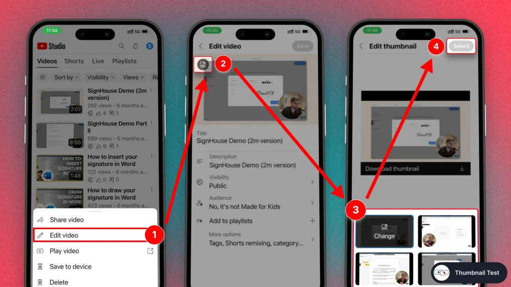 How to change YouTube Thumbnail on Mobile