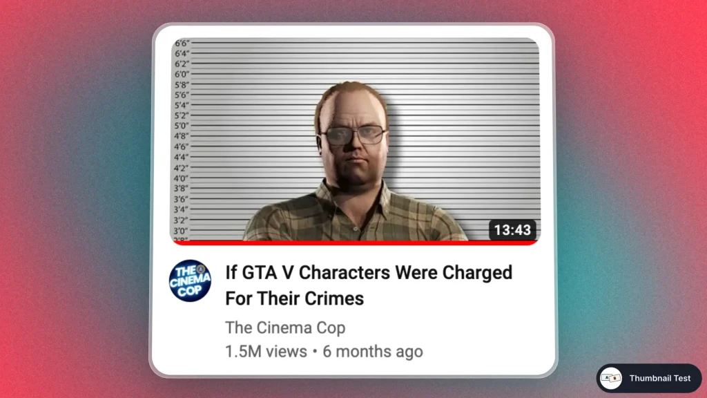 YouTube Thumbnail with Lester's mugshot from GTA V
