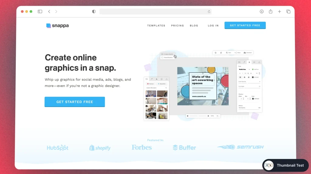 Screenshot of Snappa.com - Online Graphic Design Tool