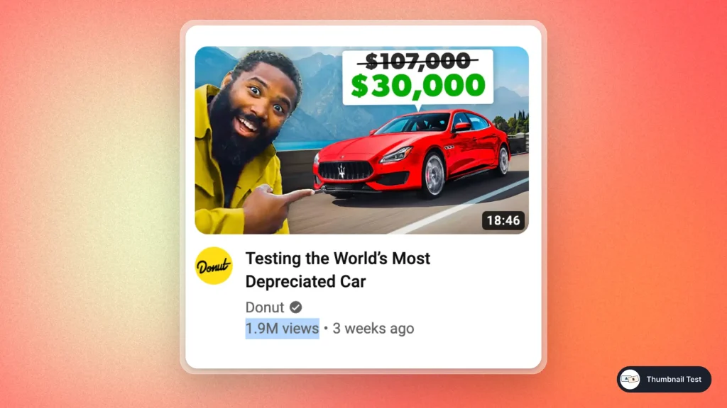 YouTube thumbnail with price tags — example from Donut Media