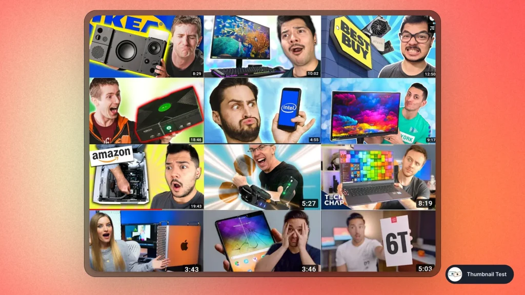 YouTube thumbnails with weird faces