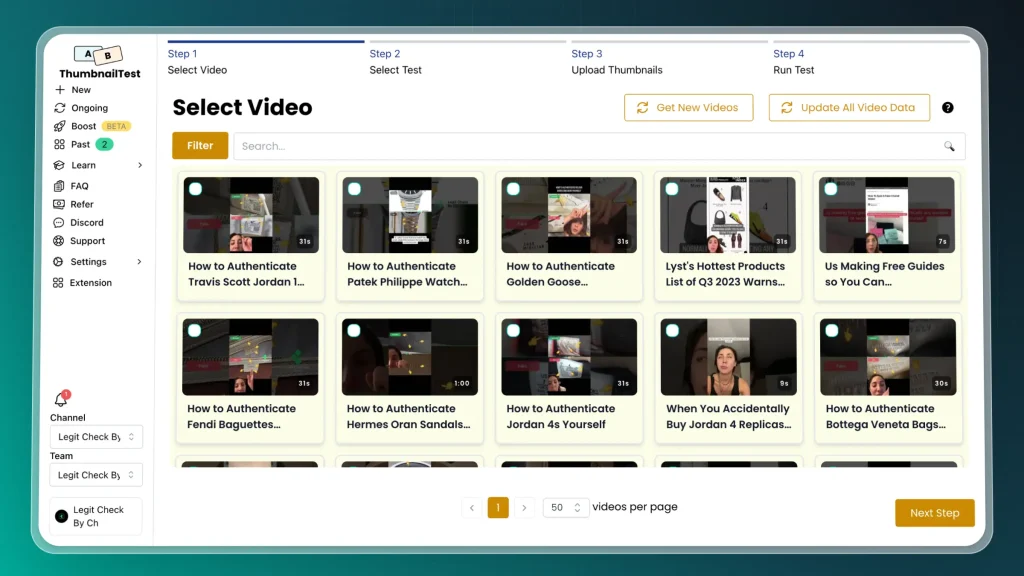 Selecting which Shorts videos to A/B Test through Thumbnail Test
